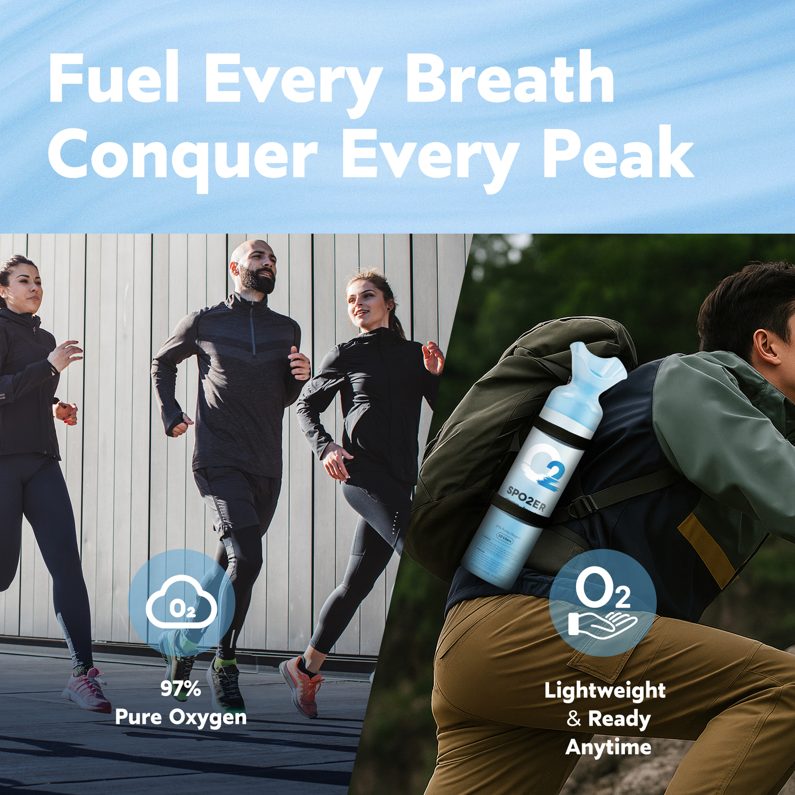 Spozer Oxygen Natural 10 Liter Pure Canned Oxygen Canister O2 Bottle 12 Pack