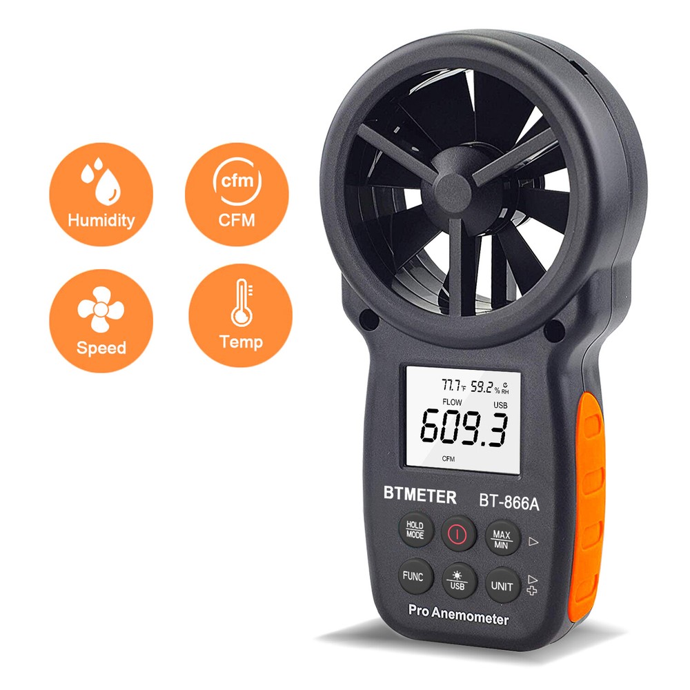Pro Digital Anemometer Wind Meter 40M/S Air Flow HVAC Anemometer WindMeter-