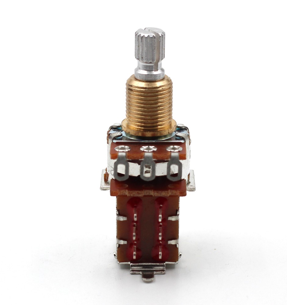 BOURNS 500K PUSH/PULL SHORT SPLIT SHAFT AUDIO TAPER POT / POTENTIOMETER