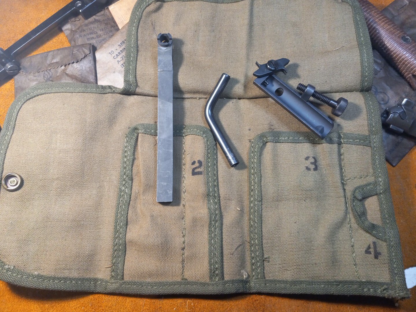 M1 Carbine Bolt Tool Kit with USGI M12 Tool Roll