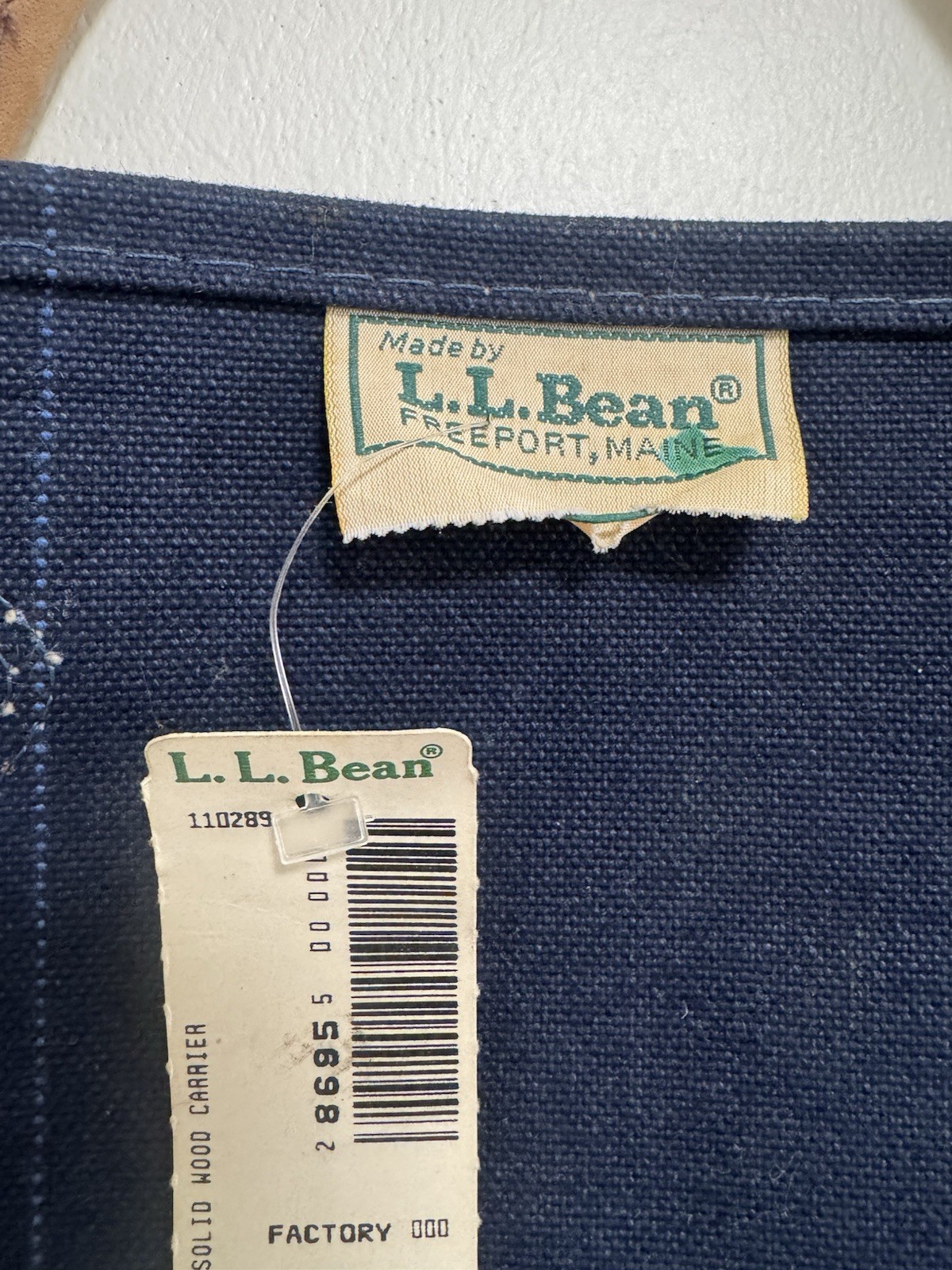 Vintage Deadstock L.L.Bean Green Canvas Leather Firewood Log Carrier