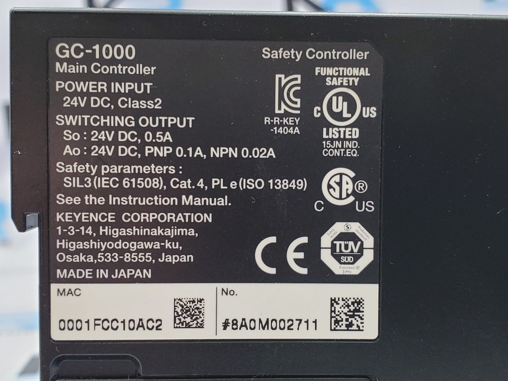 Keyence GC-1000 Industrial Safety Controller