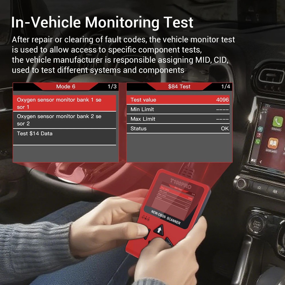 Car OBD2 Scanner Diagnostic Tool DTC Lookup OBD II Code Reader Clear Fault Light