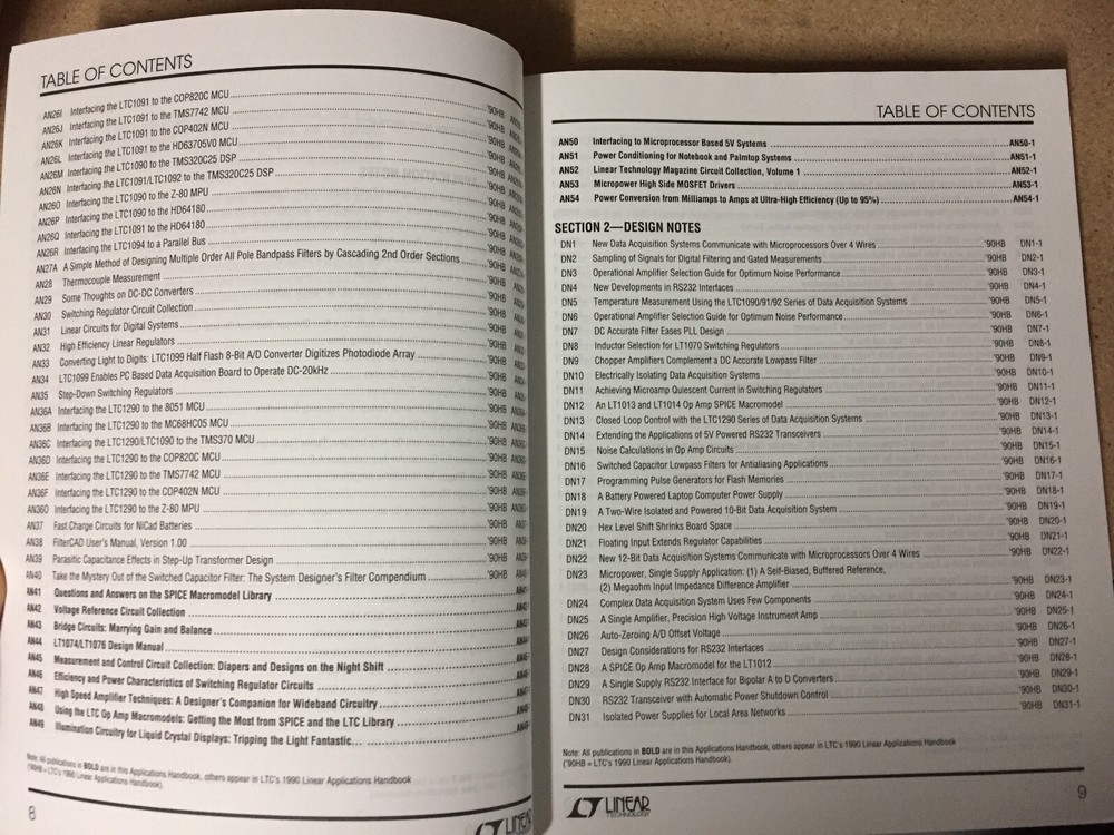 Data Book = Linear Technology 6 Volume Data /Applications Library - 1990's = Lot