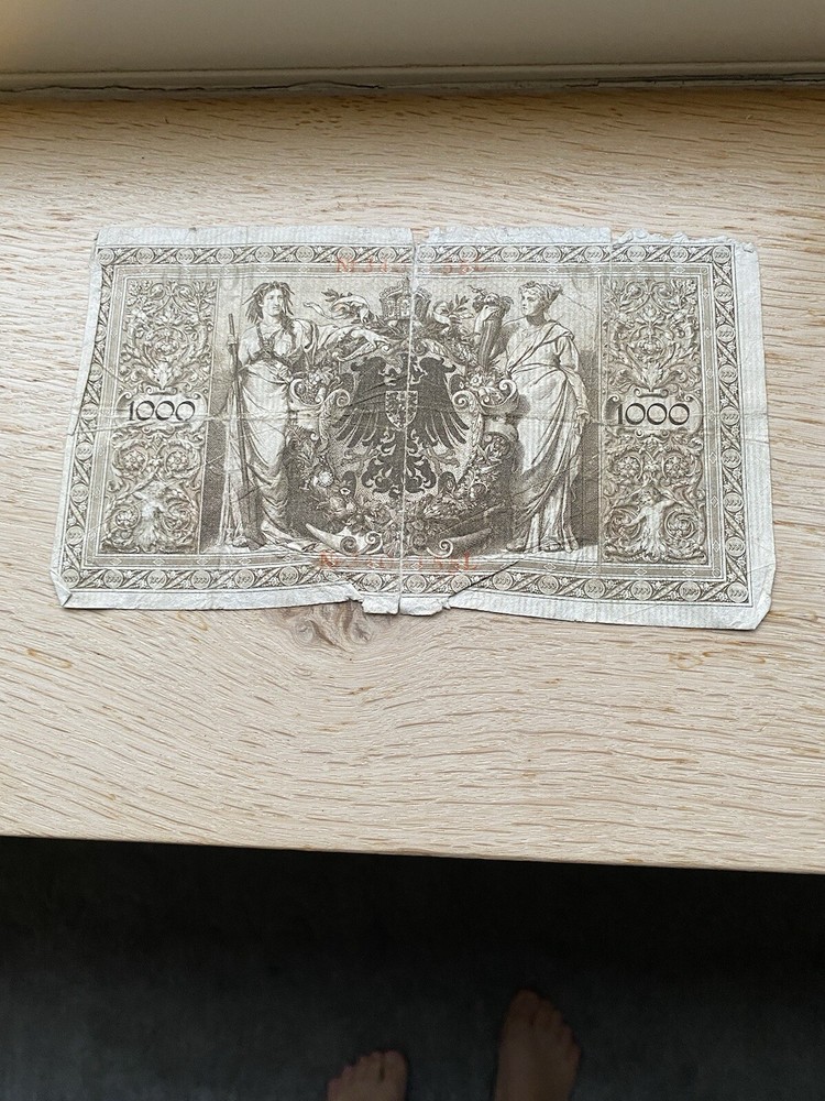 1910 Reichsbantnote 1000 Bank Note