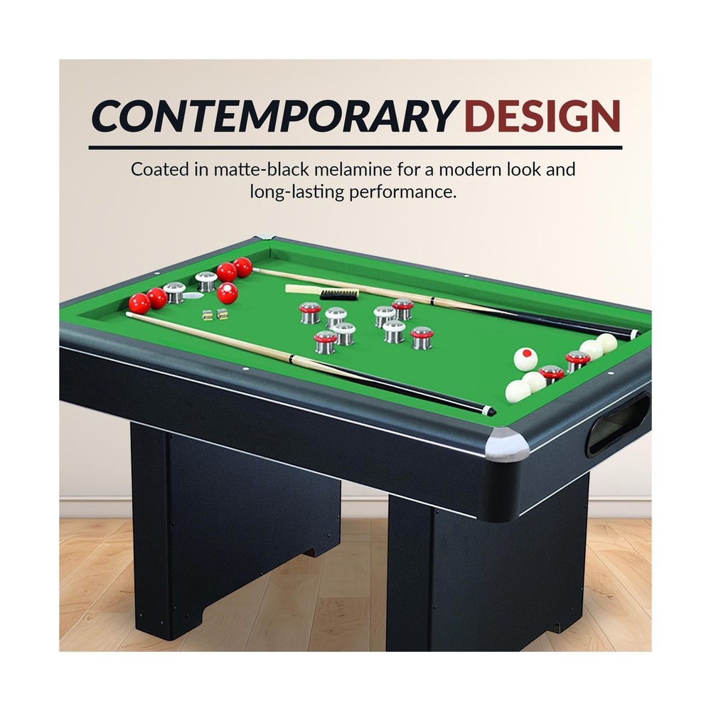 54-in Bumper Pool Table with Reversible Dining Table Top & Ball Return System