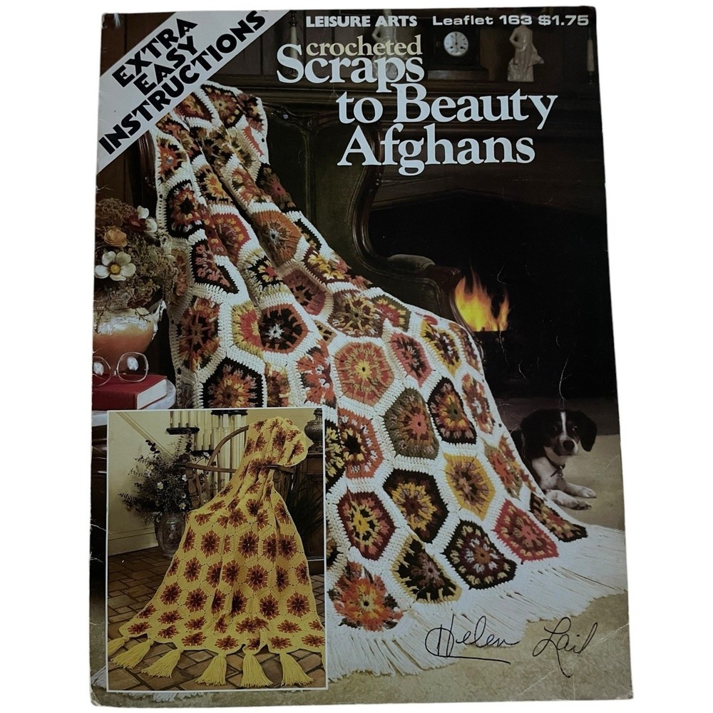 Leisure Arts Crocheted Scraps To Beauty Afghans Pattern Instructions Patchwork