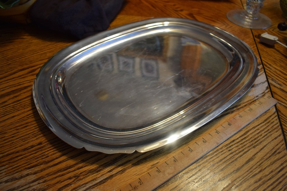 VINTAGE REED & BARTON SILVERPLATE SERVING PLATTER "MAYFLOWER" #5000