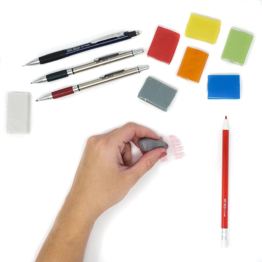 Gray Kneaded Rubber Erasers, 6 Pack - Blend, Shade, Smooth, Correct & Brighten