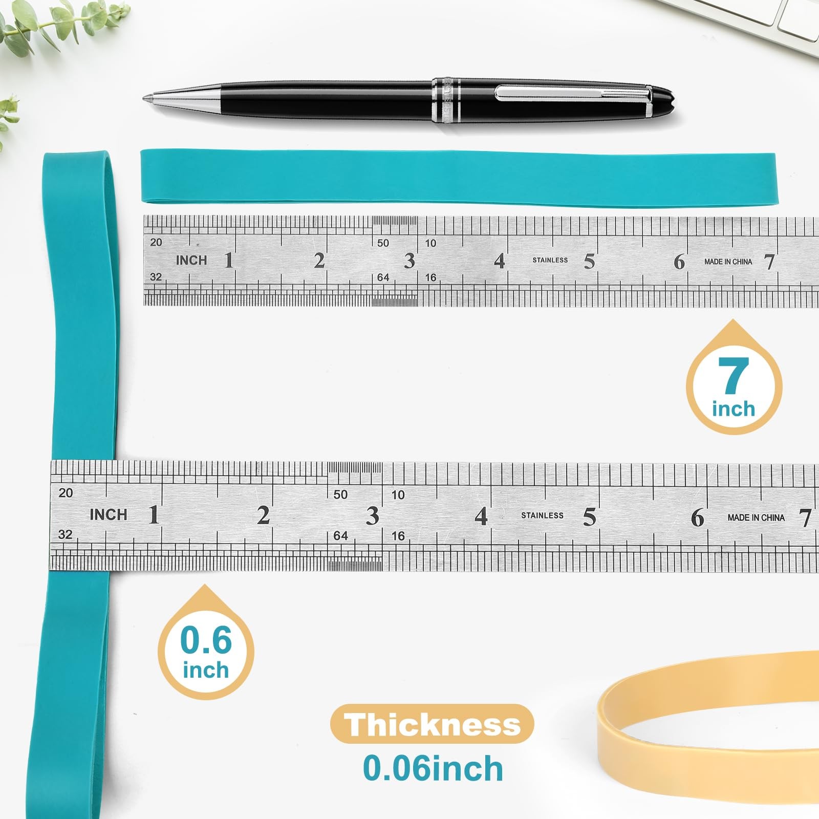 Heavy Duty Thick Rubber Bands, 36Pcs Large Wide Big Rubber Bands for Office S...