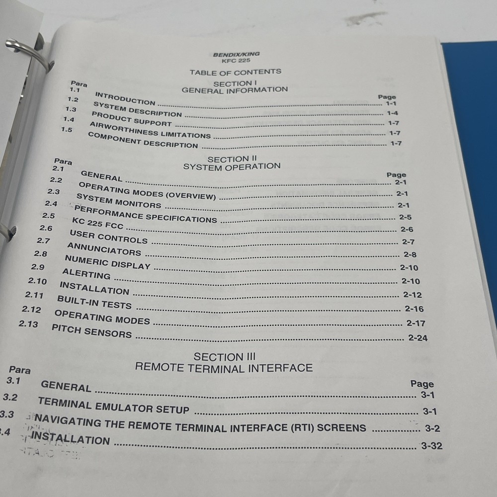 Bendix King KFC-225 Flight Control System Flight line Maintenance Manual