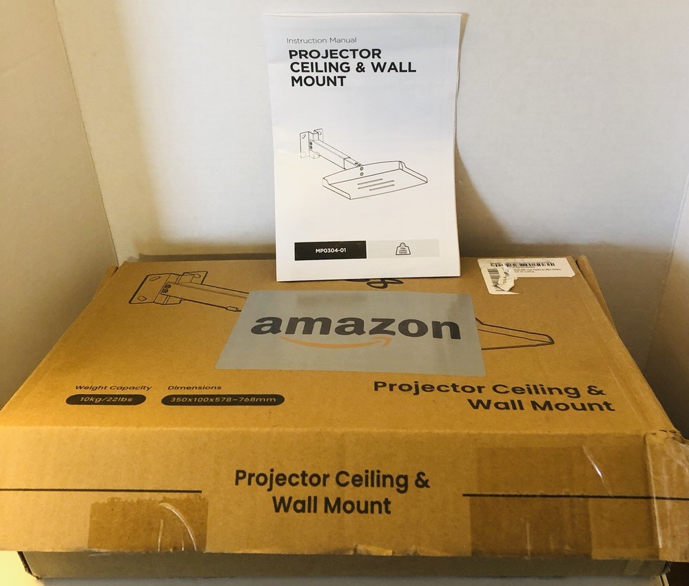 Projector Shelf for Ceiling or Wall Mounting - White Adjustable - MP0304-01