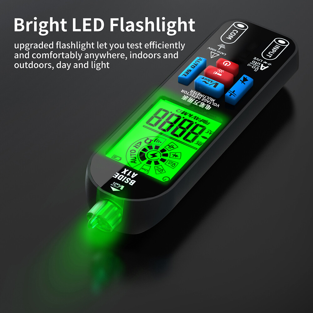 A1X Digital LCD Multimeter DC/AC Voltage Tester Resistance Meter with Flashlight