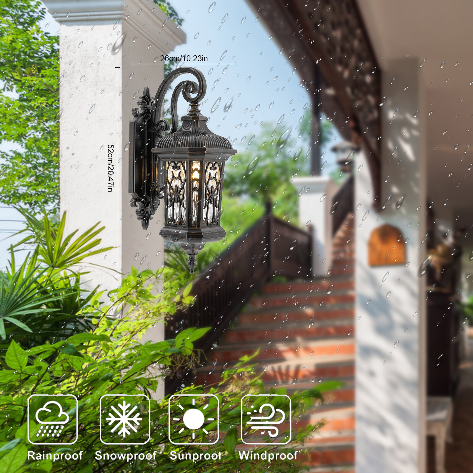 1* Dusk to Dawn Outdoor Wall Sconce Porch Light Exterior Wall Light Fixture