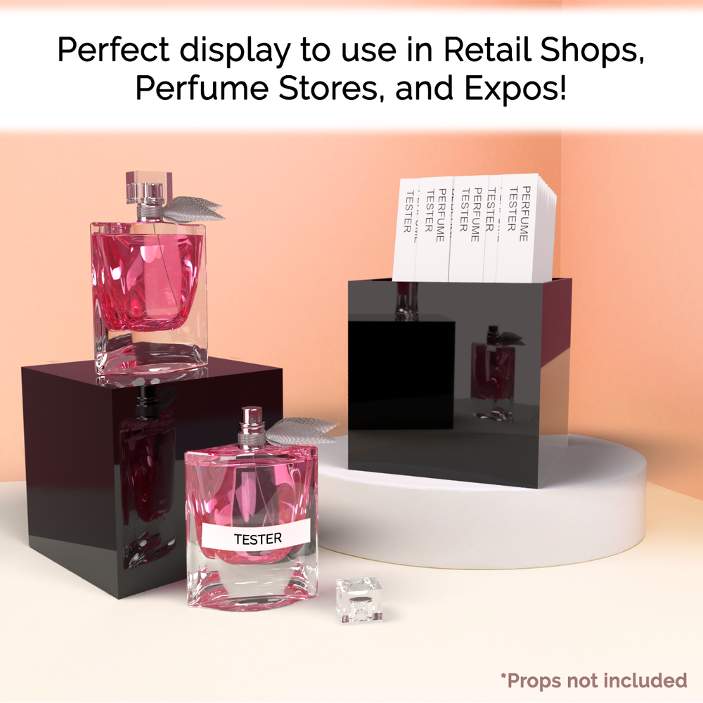 Acrylic Display Riser Glossy Black Box Merchandise Bin or Product Platform