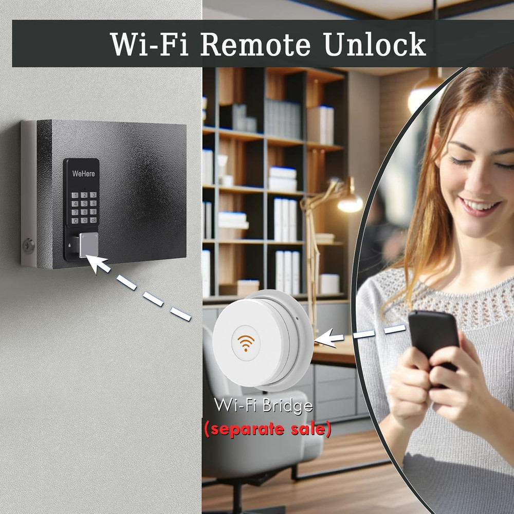 Smart 16 Key Lock Box - Wall Mount Key Cabinet with App & Code Access