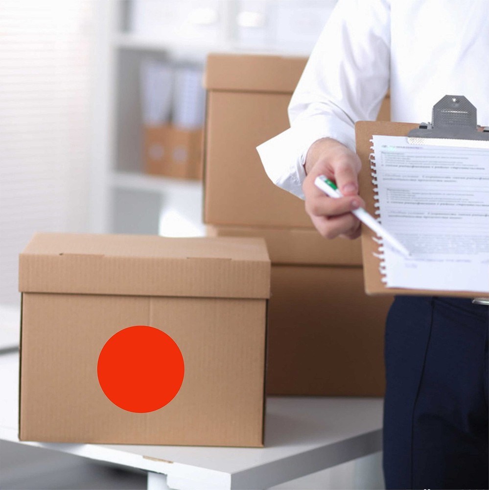 PARLAIM 2" Red Round Color-Code Circle Dot Labels on a 1 Roll-500PCS,