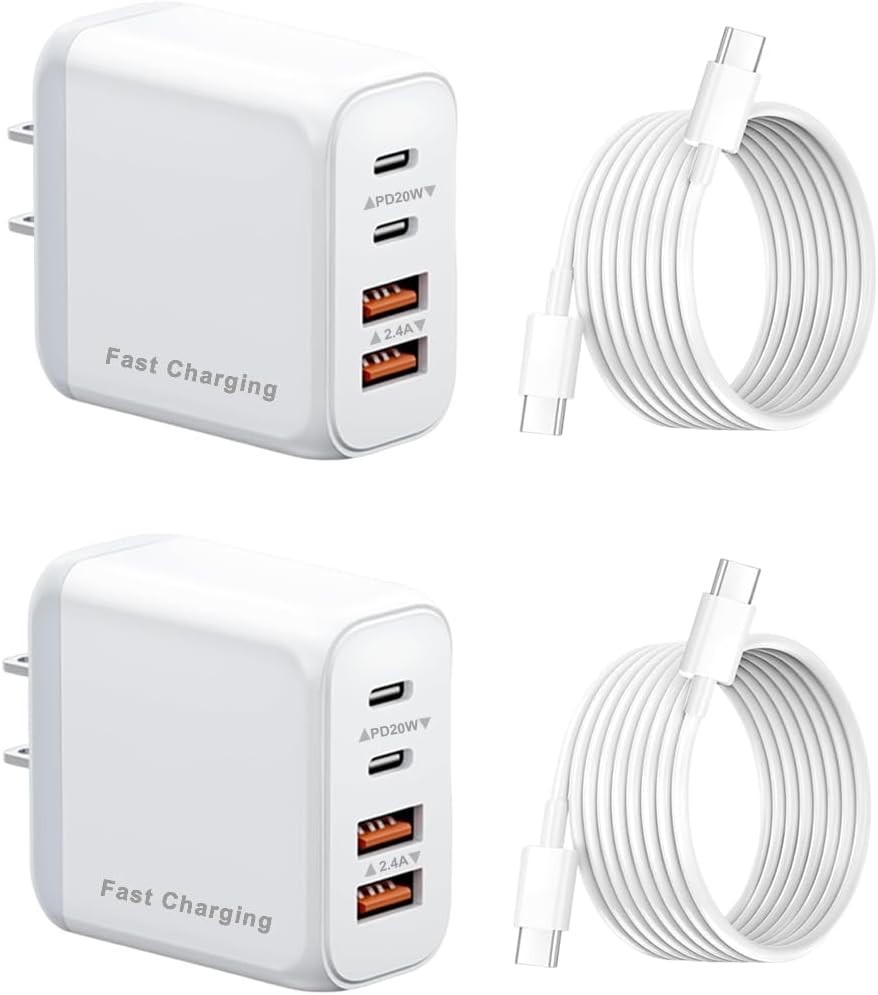 Fast 40W USB C Charger Block with 4FT Cable - Charge Multiple Devices at Once