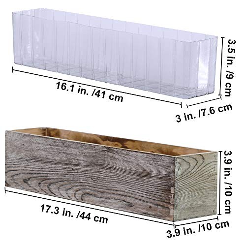 1 Pcs Wood Planter Rectangle Whitewashed Rectangular Decorative Wooden Box