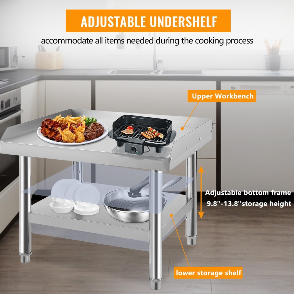 Equipment Grill Stand Prep Table Stainless Steel Table with Adjustable Undershel