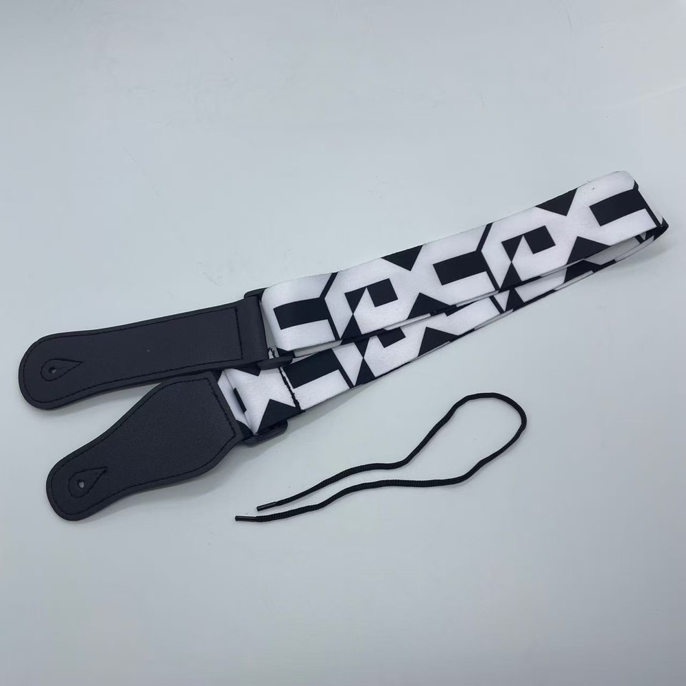 White & Black Letter Pattern - Guitar Strap High quality