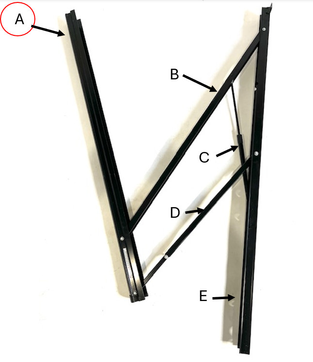 Lippert Solera 69" Awning Arm 63.625"Exterior Lever Arm (Part A See 2nd Photo)
