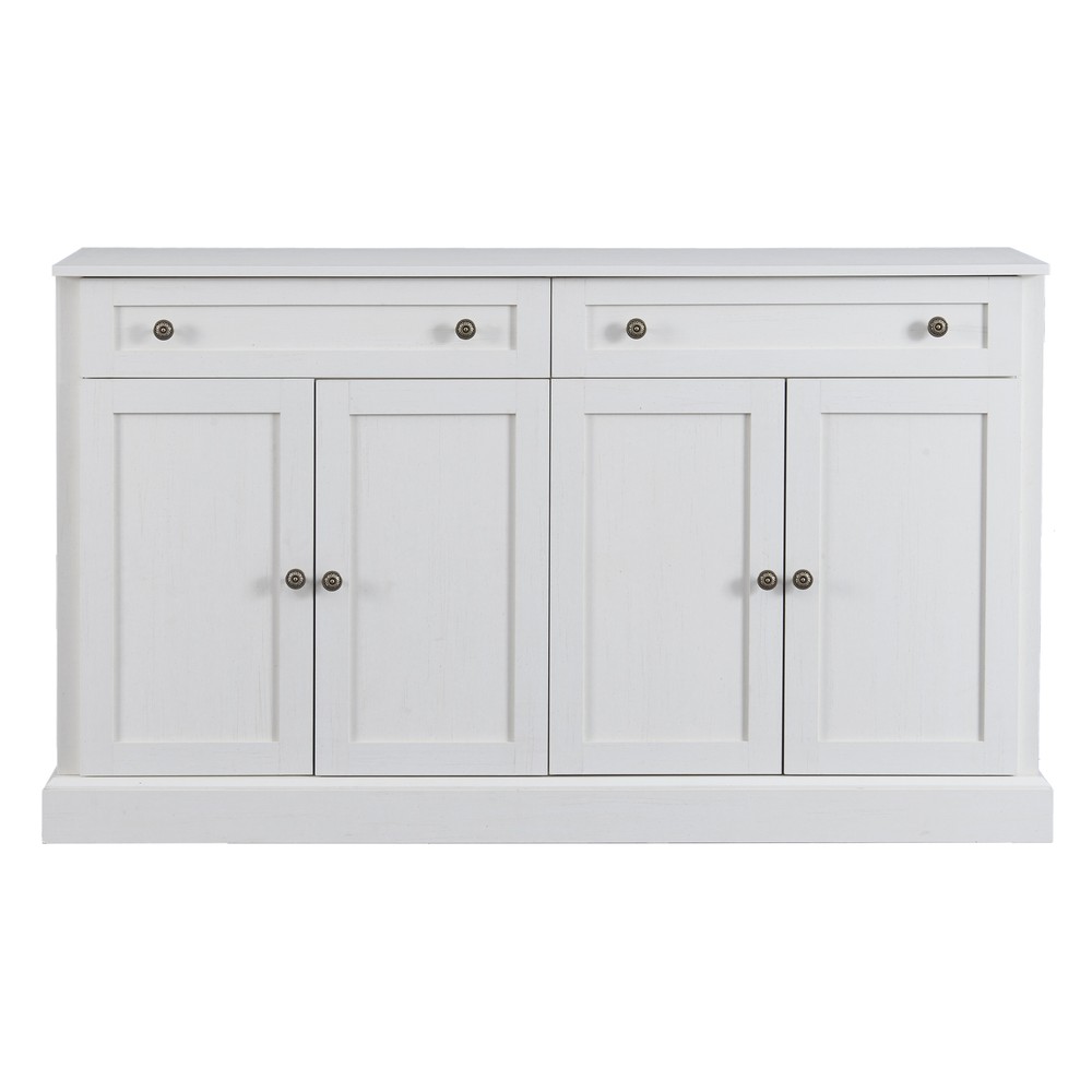 Sideboard Buffet Cabinet 2 Drawers 4 Doors Kitchen Buffet Storage Cabinet White