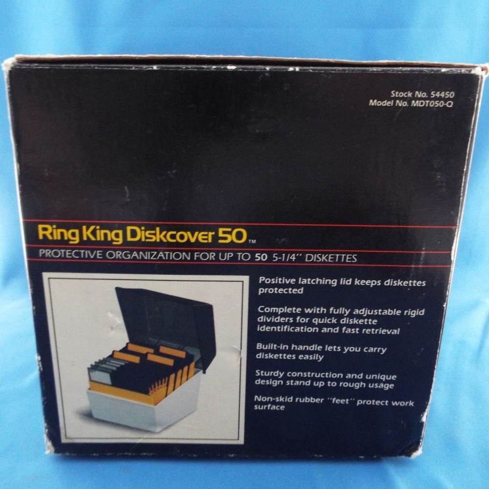 Ring King Data Defender Diskcover 50 Protective Case For Diskettes Vtg Computer