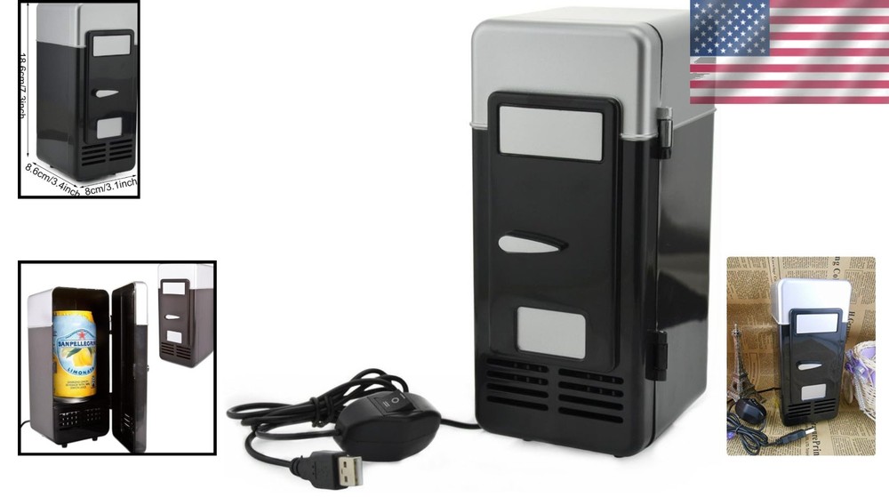 Portable USB Powered Fridge with Cooling & Heating for On-the-Go Beverage Needs