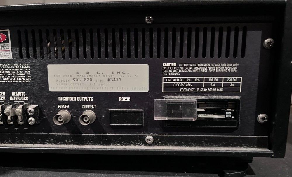 Pre-Owned Spectra Diode Labs SDL 820 Laser Diode Driver SDL820