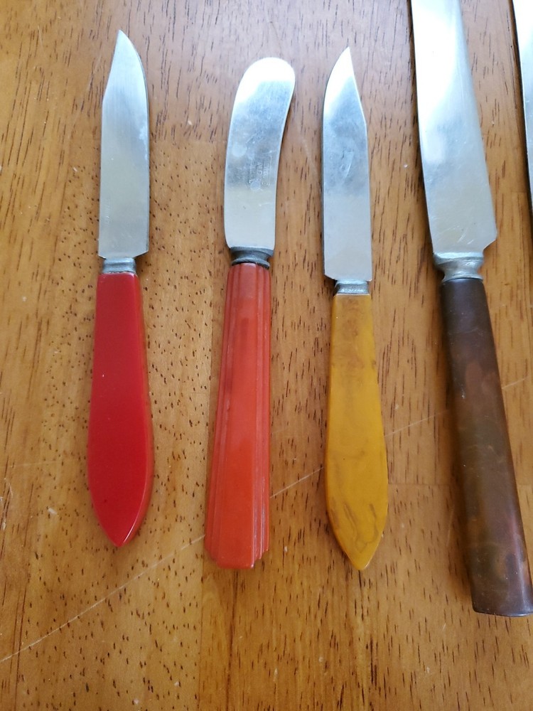 Vintage Bakelite Butterscotch Silverware Flatware Cutlery Mixed Lot 28
