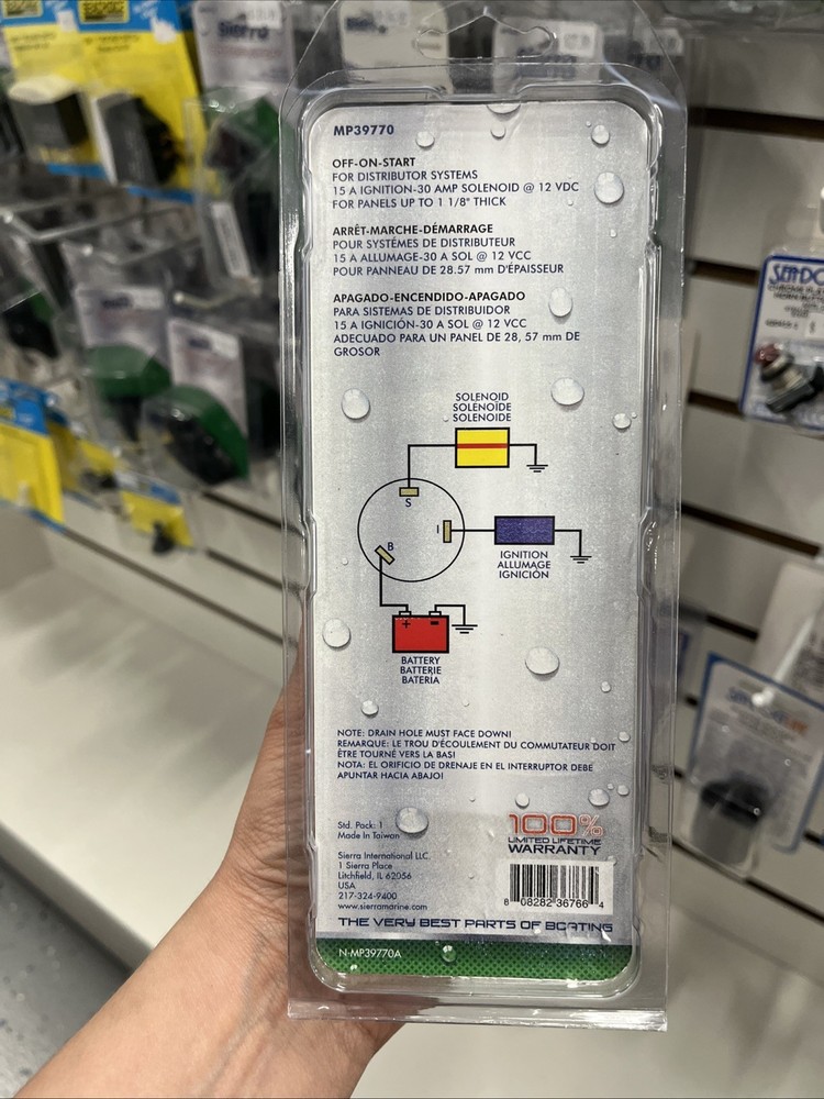 Sierra MP39770 Marine Ignition Switch 3 Position Conventional