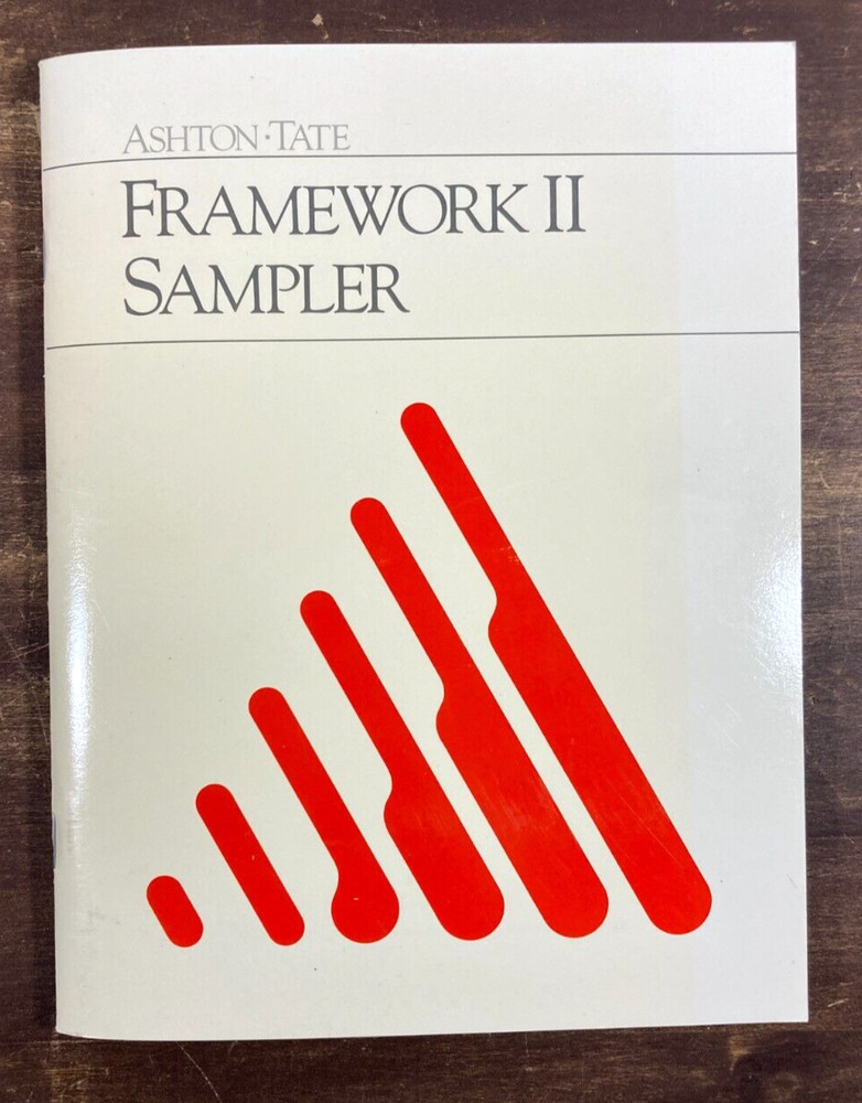 Vintage Ashton-Tate Framework II 2-Disk Sampler Software 5.25" & Booklet IBM PC
