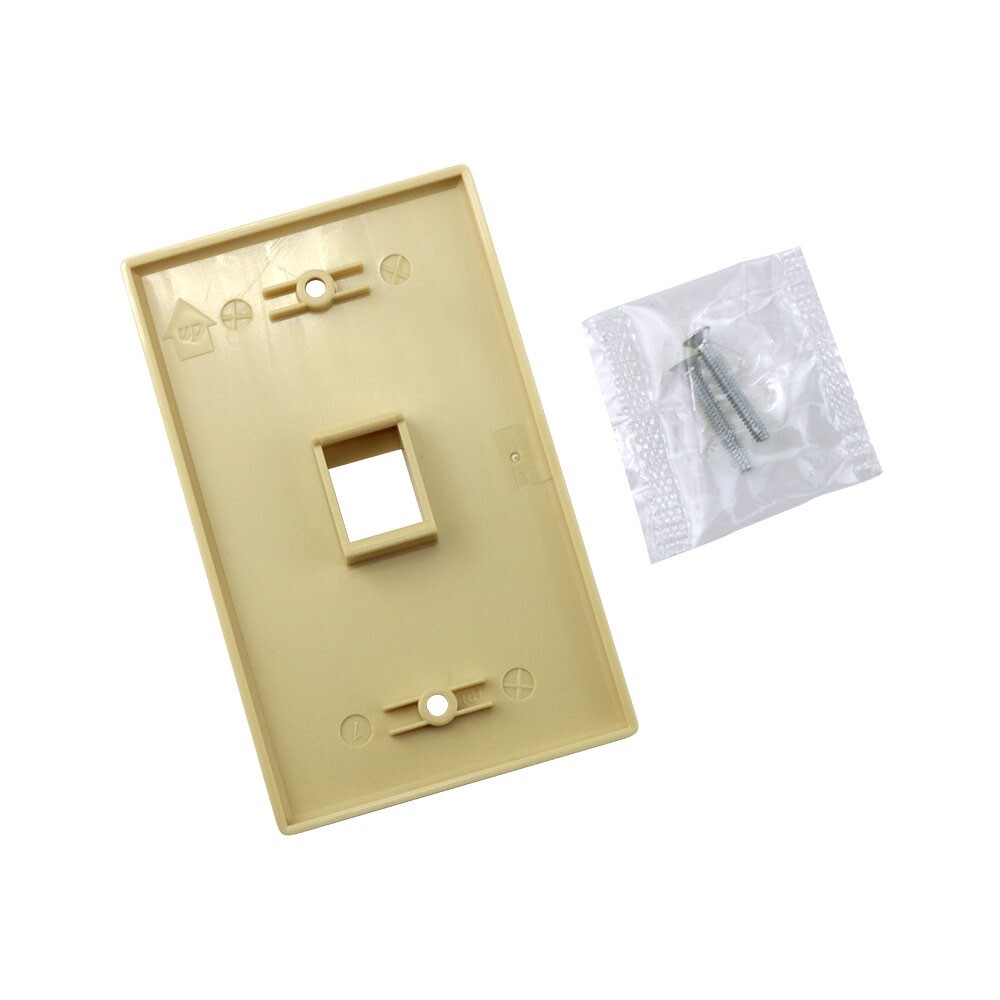 Construct Pro Single-Gang 1-Port Keystone Wall Plate (Ivory)