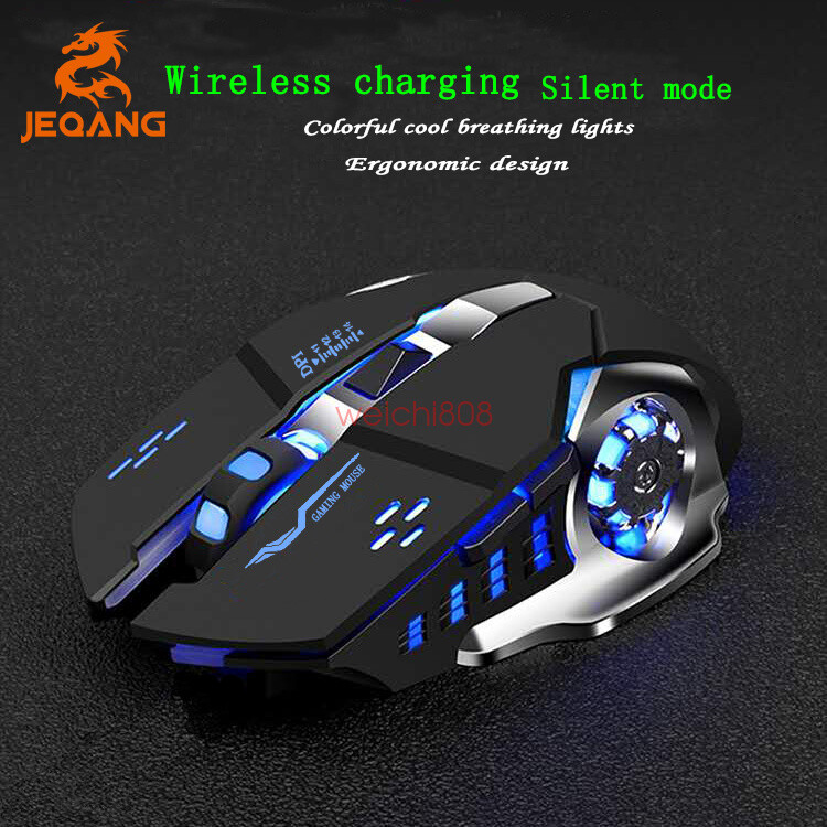 6D LED Rechargeable Wireless Backlit USB Optical Ergonomic Gaming Mouse Mice
