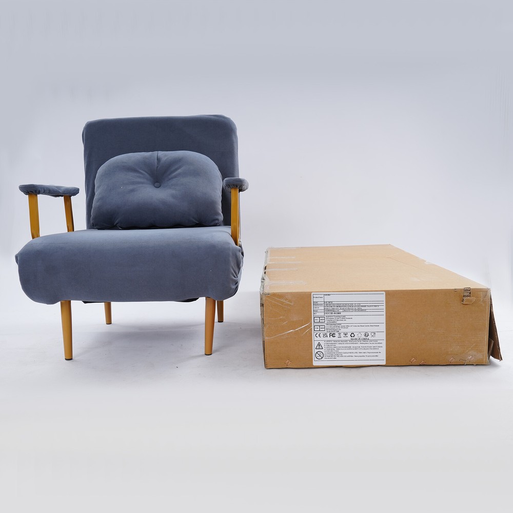 Folding Sofa Bed with Iron Frame, Adjustable Backrest, Space-Saving Design