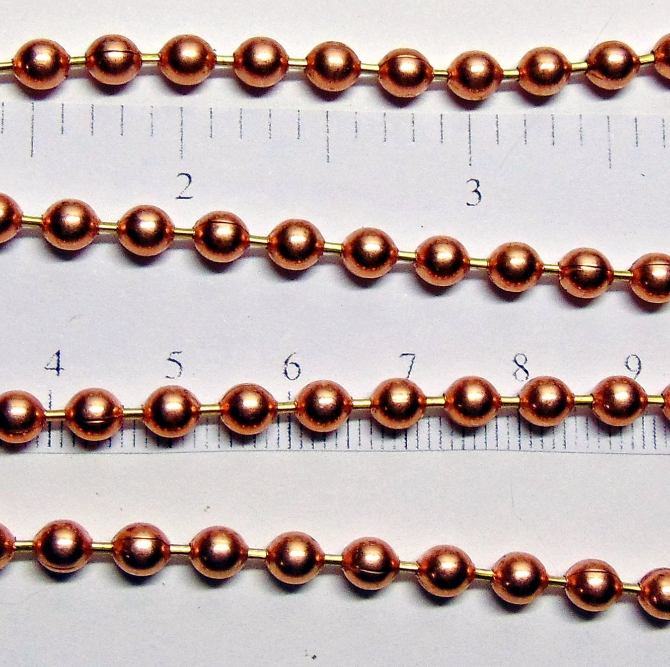 COPPER BALL #10 CHAIN Large 4.5mm Round bead ~ Bulk Lengths on Spools + Clasps
