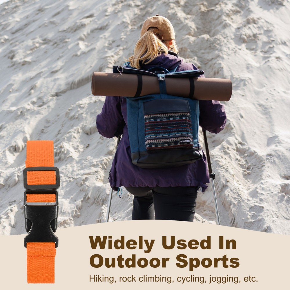 3pcs 1" x 10ft Utility Straps with Quick Release Buckle Adjustable, Orange