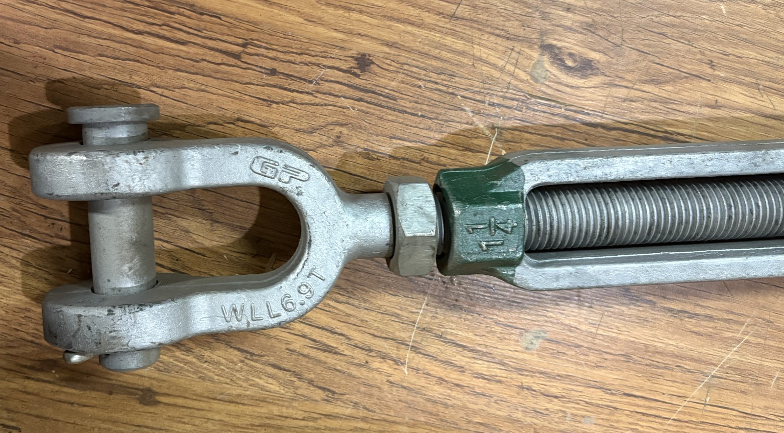 Green Pin Turnbuckle 1 ¼” x 18” GP WLL 6.9T, G-6315 eye-jaw end-fitting 6.9 Ton