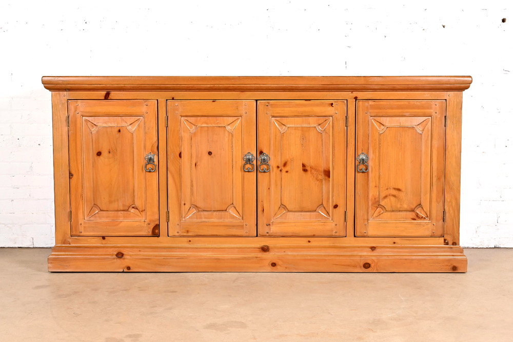 Drexel Heritage Spanish Colonial Solid Pine Sideboard or Bar Cabinet