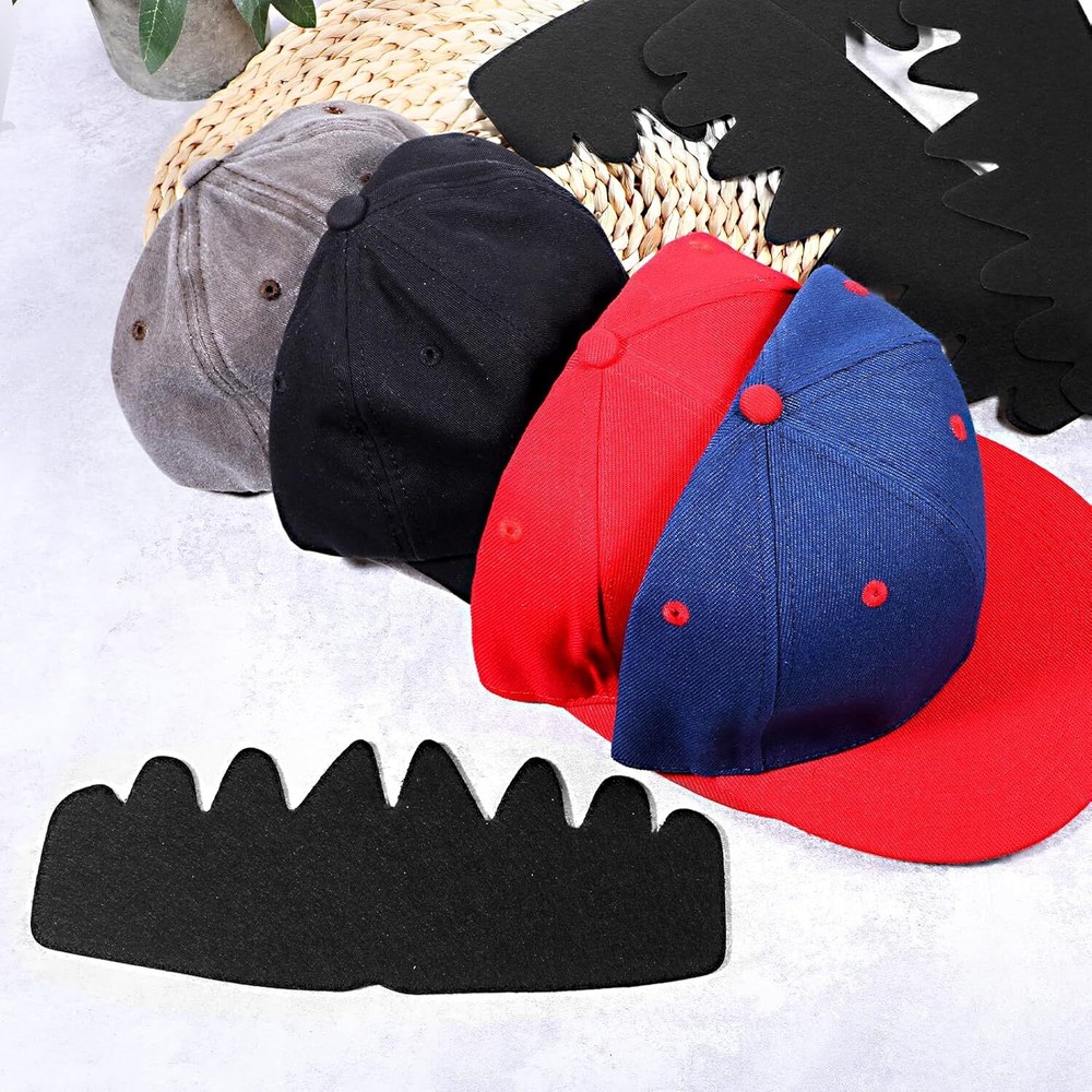 10 PCS Black Baseball Caps Inserts, Flexible Washable Hat Shaper Insert Reusable