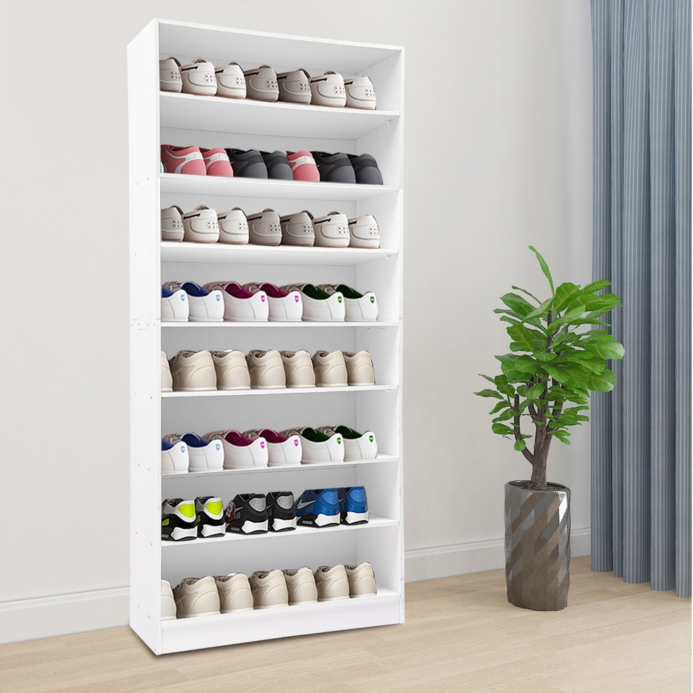24 Pairs Shoe Rack Organizer 8-Tier Stackable Shoe Storage Cabinet Space Saving