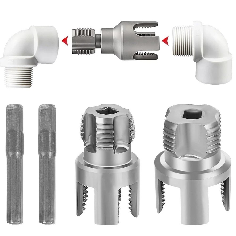 Integrated Internal & External Pipe Threading Tool Steel PVC Pipe Threader Kit