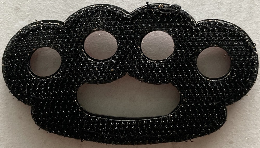 *NEW* BRASS KNUCKLES PATCH PVC RUBBER HOOK BACKING