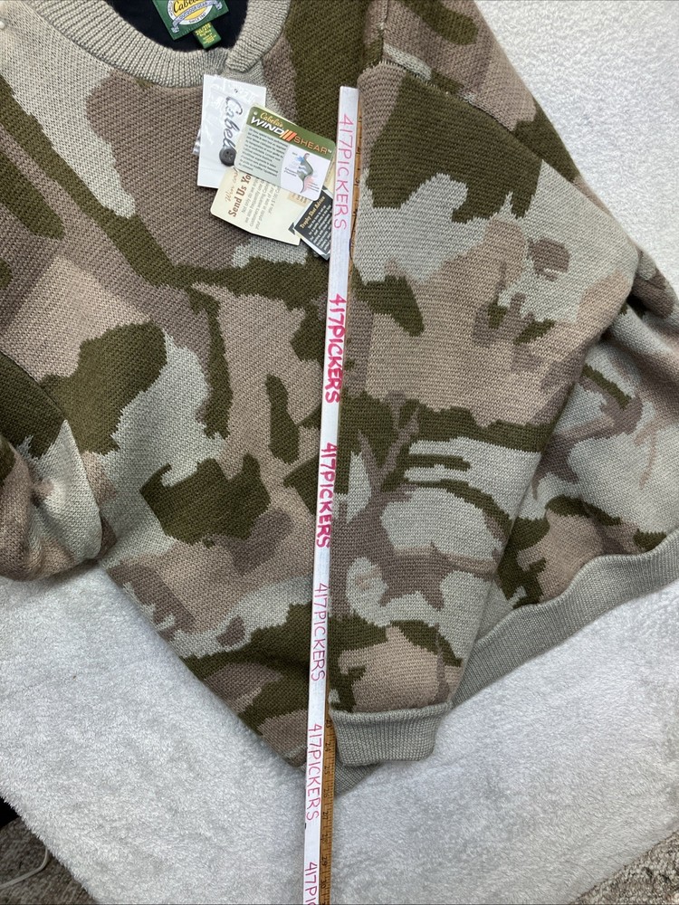 Cabela’s Men’s Windshear Sweater 2XL Camo NWT 100%Wool Outer Layer