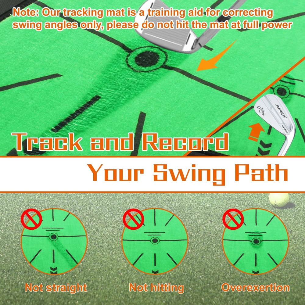Golf Hitting Mat Precision Pro Swing Mat for Path Feedback Golf Training Chip...
