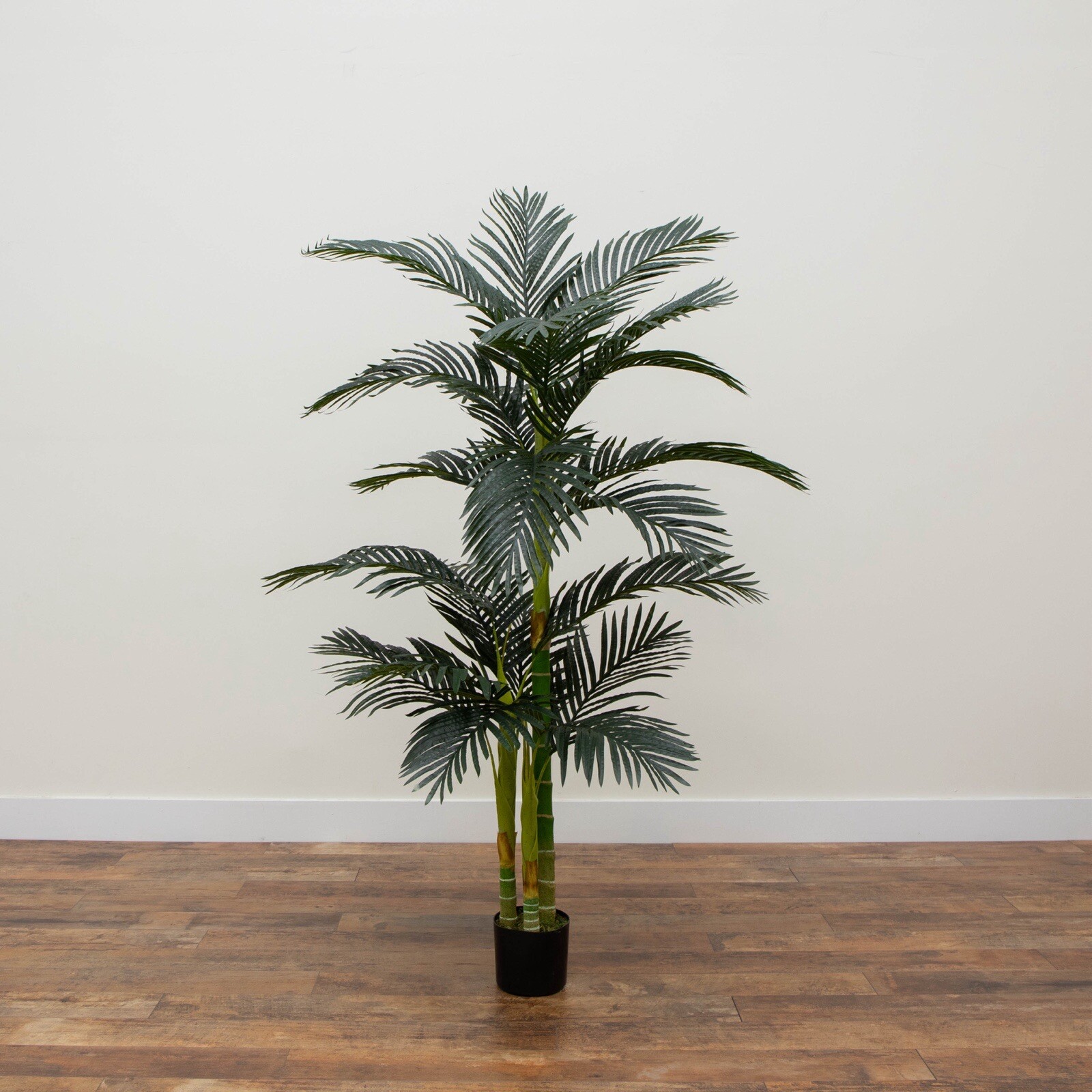 6.5' Double Trunk Golden Cane Artificial Palm Tree Home Decor.