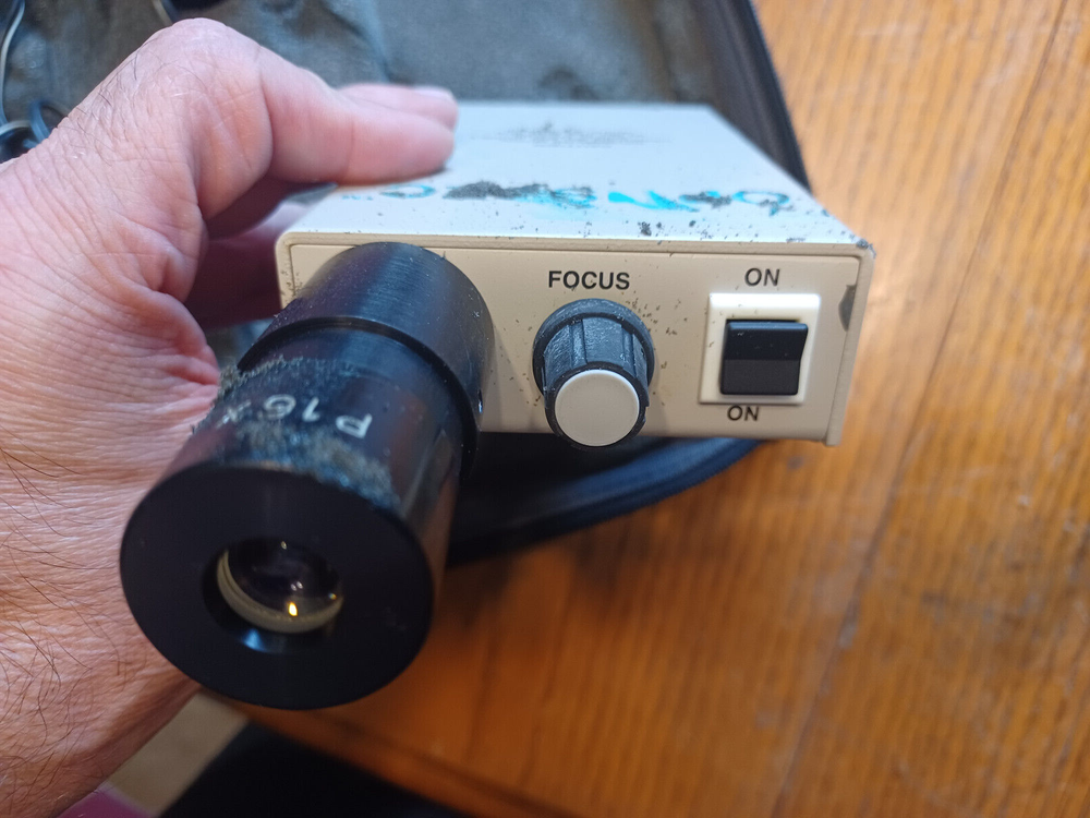 Micro Enterprises OPTISPEC FM1108 Fiber Microscope Unit w/case, power supply