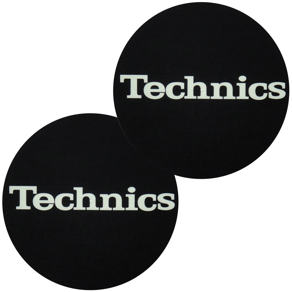 Slipmat Technics Black Logo Yellow Luminous 1 Pair