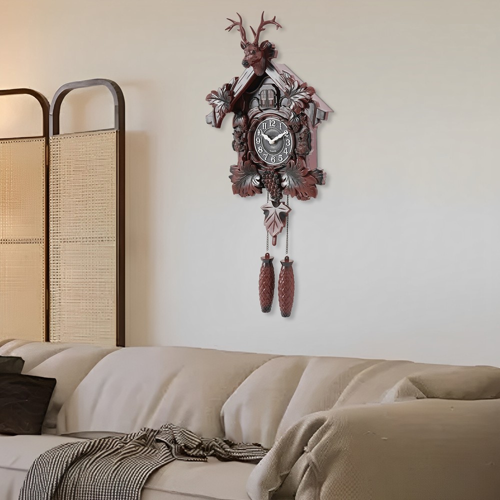 Retro deer head wall clock without dry battery,Wall Clock,Retro Large Wall Clock